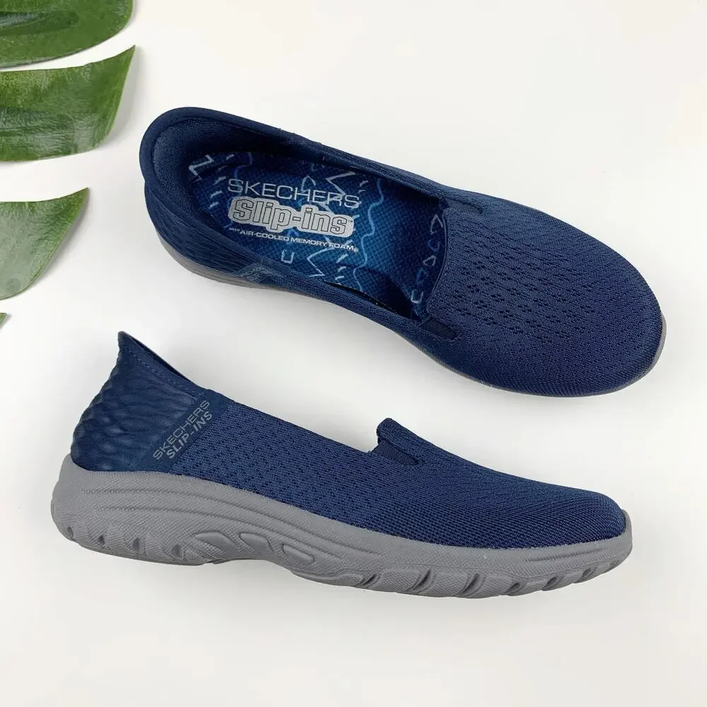 Skechers Reggae Fest 2.0 Slip Ins Casual Sneakers Blue Comfort Shoes Women's 7